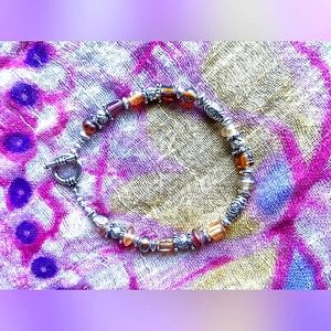 Handmade glass bead bracelet/ankle bracelet